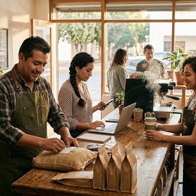 Negocio local mexicano operando con éxito