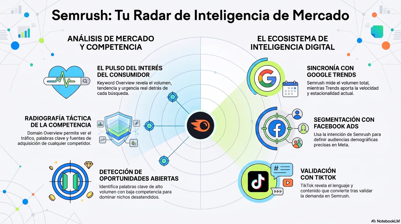 Infografía: Semrush: tu radar de inteligencia de mercado